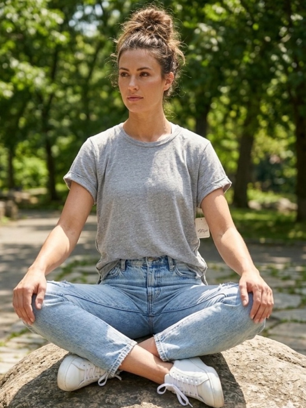 Free People Drapey Scoop Neck Tee Exposed Seams Raw Hem M